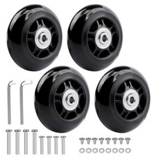 4pcs 70mmx24mm Luggage Suitcase Wheels,Rubber Swivel Caster Wheels Repair wit...