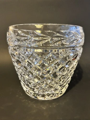 Vintage Signed WATERFORD CRYSTAL Glandore Diamond/Wreath Ice Bucket IRELAND
