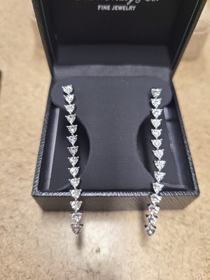Macy's Diamond Linear Drop Earrings (1/10 ct. t.w.) in Sterling Silver $400