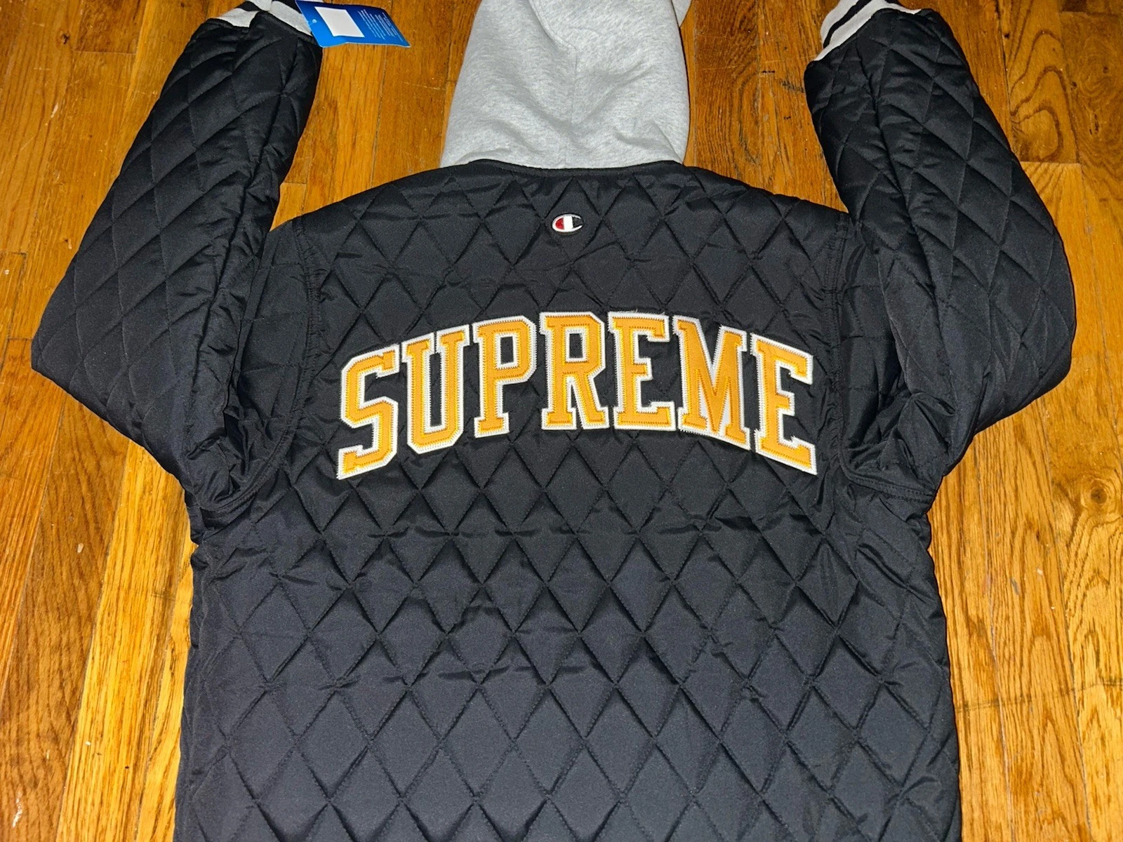 Giacca reversibile Supreme x Champion nero grigio uomo Medium Champion x Supreme