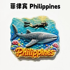 Philippines Whale Shark Diving 3D Fridge Magnets Travel Souvenirs Office Decor