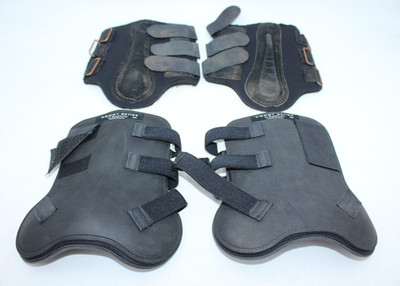 (2 Pairs) EquiFit T-Boot Series Front Boots Black, Size S/M & Splint Boots GOOD