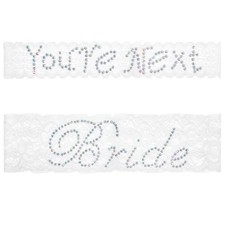 2 Pcs Bridal Wedding Garters for Bride Lace Wedding Garter for Bride Rhines