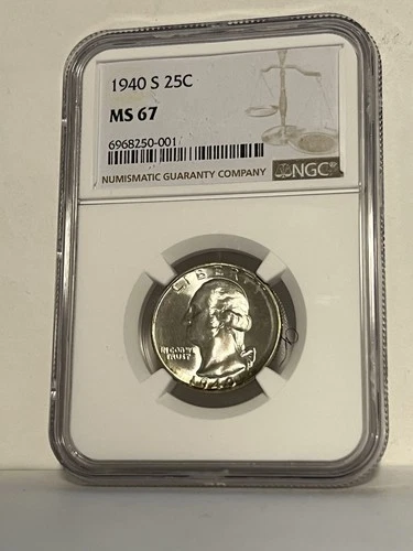 1940-S Washington Quarter 25c NGC MS67