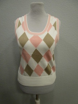 Sport Haley Pullunder Golf rundhals chic weiß/rosa/beige Gr.M (B111-23)