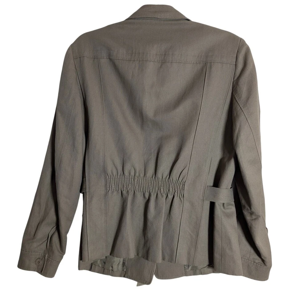 Talbots Linen Viscose Blend Pant Suit Women's 14 Beige Wide Leg Career Business - Image 3 of 4