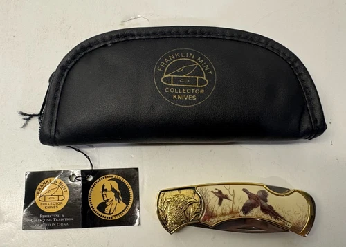 Franklin Mint Collectors Knives Wildlife Series Blade Pocket Knife w/ case