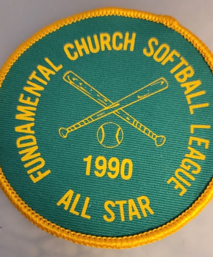 fundamental church softball league, all star, Patch 1990 und 1989 Lot Of 2 - Bild 2 von 3