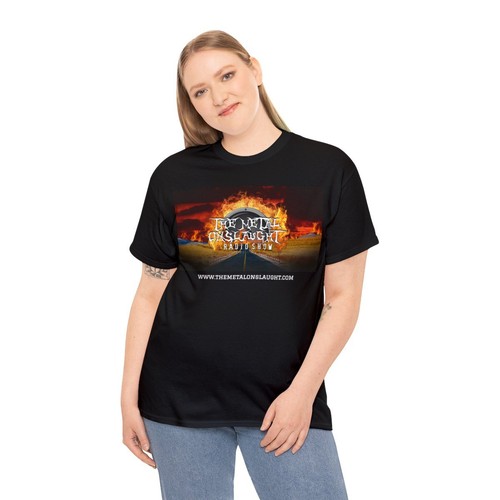 The Metal Onslaught Radio Show Alternative Logo Unisex Heavy Cotton Tee - Picture 5 of 13