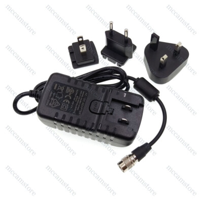 Hirose 4 pin male to Universal AC Teradek Power Cable Adapter With US EU Plugs