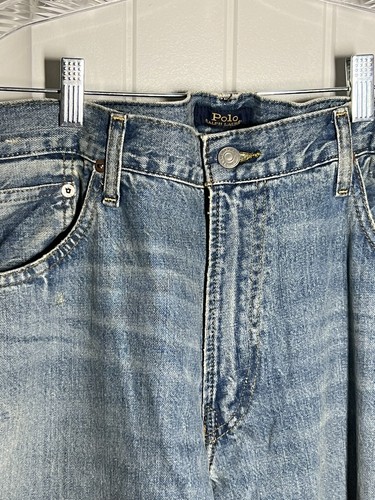 Polo Ralph Lauren Varick Slim Straight Jeans Mens 40x32 Patchwork Distressed - 第 5/8 張圖片