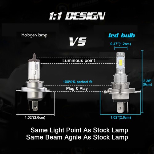 For Toyota Tundra 2014-2020 4Pcs LED Headlight Hi/Lo Beam+Fog Lights Bulbs 6000K - 第 7/12 張圖片
