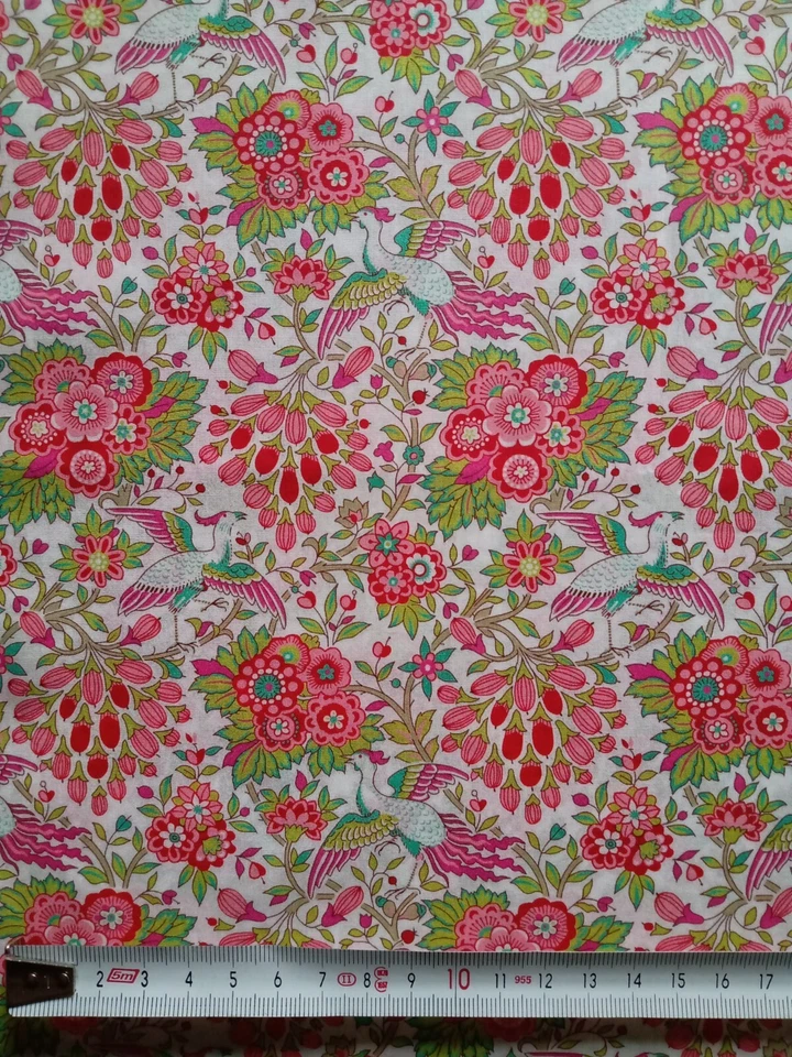 DANTE - Vögel & Blumen - Liberty of London Tana Lawn ca. 44 x 30 cm