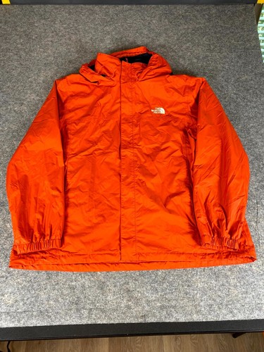 The North Face Hyvent Wind Rain Jacket Men 3XL Orange Mesh Lined Full Zip Hooded