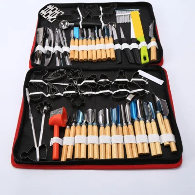80Pcs/Set Clay Sculpting Wax Carving Pottery Tools Kit Shapers Polymer Modeling