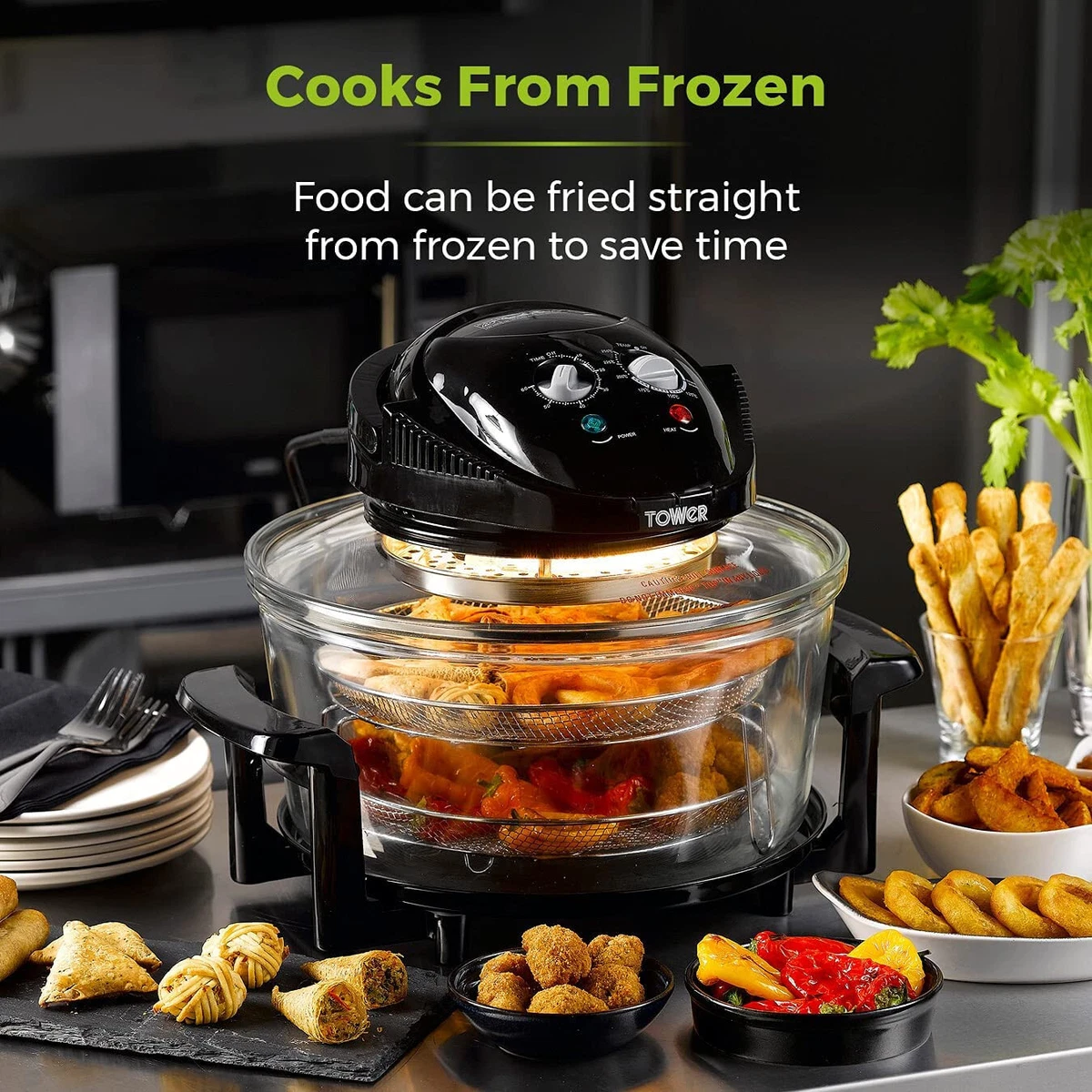 Tower 17L AirWave Low Fat Air Fryer Oil Free Healthy Halogen Cooker Oven Fry Eco