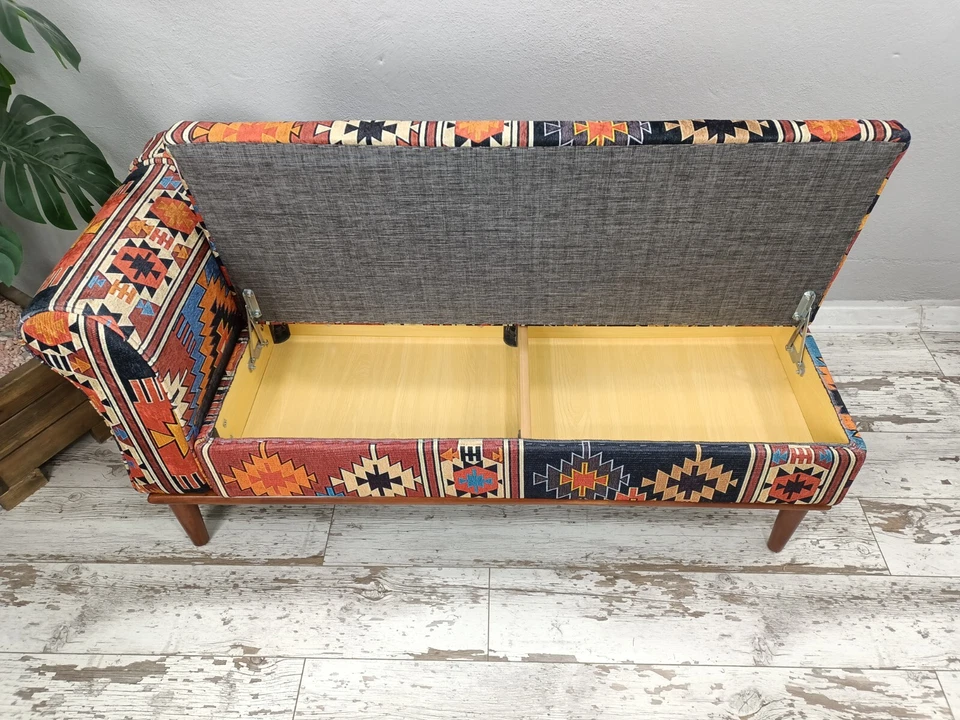 Upholstered chaise lounge, Living room sofa, Aztec chair, Lounging chair, - Image 2 of 4