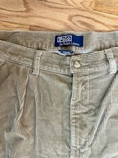 Vintage Polo Ralph Lauren Measured 35x30 Andrew Corduroy Pleated Preppy Chino