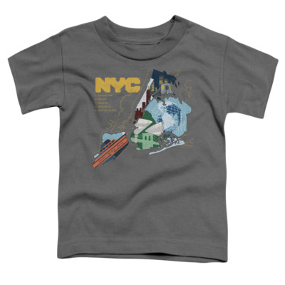 NYC Toddler T-Shirt Five Boroughs Charcoal Tee