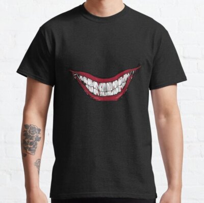 Vicious Red Joker Smile   Dark Evil Grin Art Classic T-Shirt