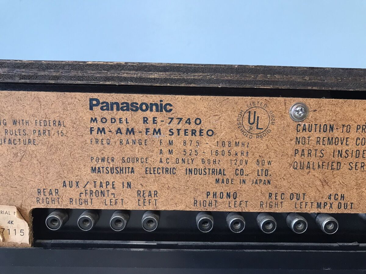 Panasonic RE-7740 Amplifier Amp HiFi Stereo Vintage 4 Panasonic RE-7740 Amplifier Amp HiFi Stereo Vintage 4
