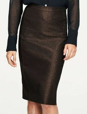 Lands End Bronze Shimmer Pencil Skirt - Size 12