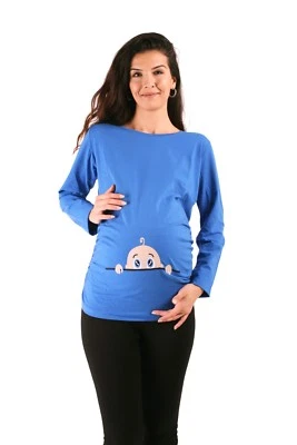 Neugieriges Baby lustige witzige süße Umstandsmode mit Motiv Schwangerschaft MMC - Bild 1 von 4