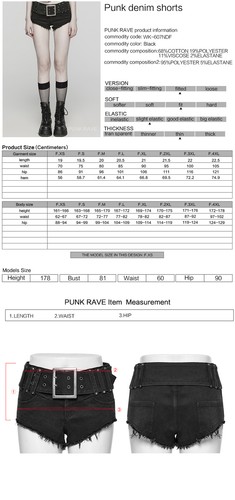 Punk Rave Women's Punk Daily High-Waist A-Line Casual Sexy Shorts With Wide Belt - Picture 4 of 20