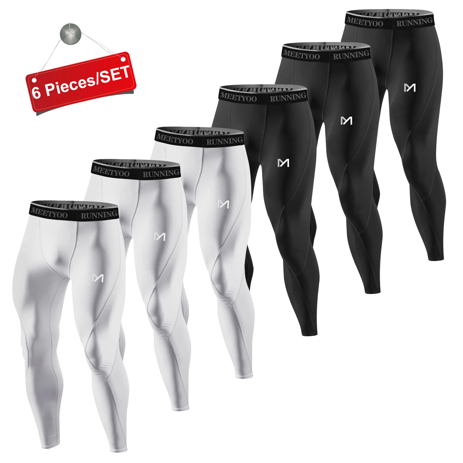 6 Pack Men's Workout Leggings Compression Base Layer Gym Sports Running Pants
Opens in a new window