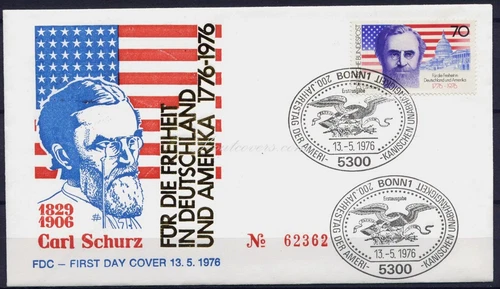 FDC Germany West, 1976. 200 Anniversary of American Independence, No.62362.