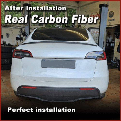 Alerón trasero de carbono alerón de maletero ala labio se adapta a Tesla Model Y 19-24 - Imagen 2 de 10