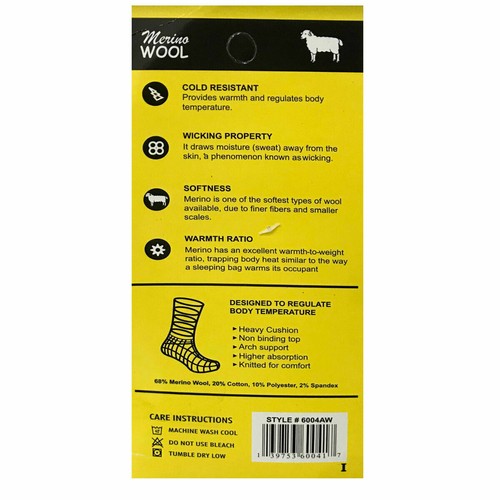 MENS Merino Wool Blend Walking Socks OUTDOOR WARM WALKING WOOL SOCKS UK 6-11 - Picture 3 of 5