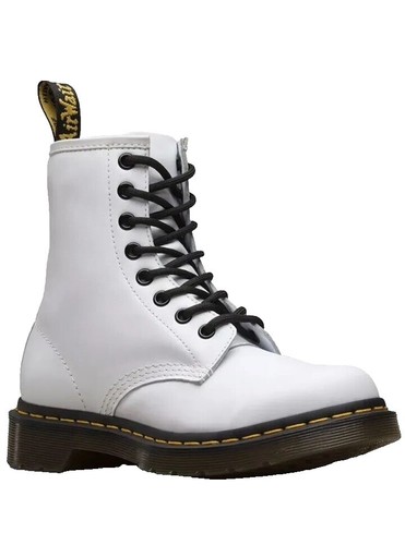 New Womens DR MARTENS sz 7 Classic Zipper White Leather Boots doc