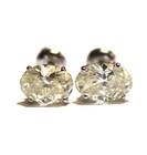 New GIA certified 14k white gold 3.03ct diamond oval earrings Screwbacks Natural — photo 3