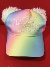 Mickey Mouse Rainbow PONPON Cap Tokyo Disney Resort Limited Pom Pon TDR Hat F/S