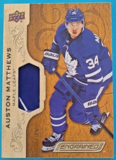 2018-19 Auston Matthews Upper Deck Engrained Game Used Worn Jersey Patch 1/5
