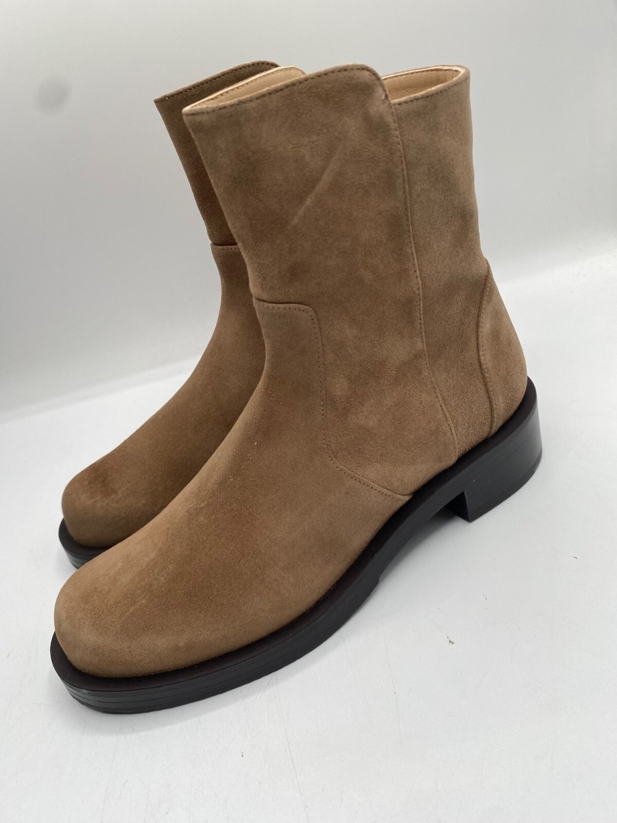 Stuart Weitzman 5050 Bold Zip Bootie, Khaki Sport Suede, Size: 7.5 Medium Stuart Weitzman Womens 5050 Bold Zip Bite Suede Block Heel  main image 3
