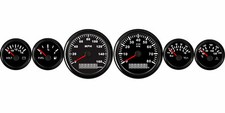 Us Stock 6 Gauge Set 160mph Speedo Tacho Fuel Water Temp Volt Oil Pressure Black