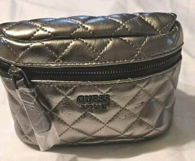 New W Tags GUESS Miriam Pewter Fanny Pack Quilted Crossbody $68