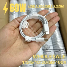 60W USB C to USB C Cable PD Type C Fast Charger For Samsung MacBook iPad Pro Lot