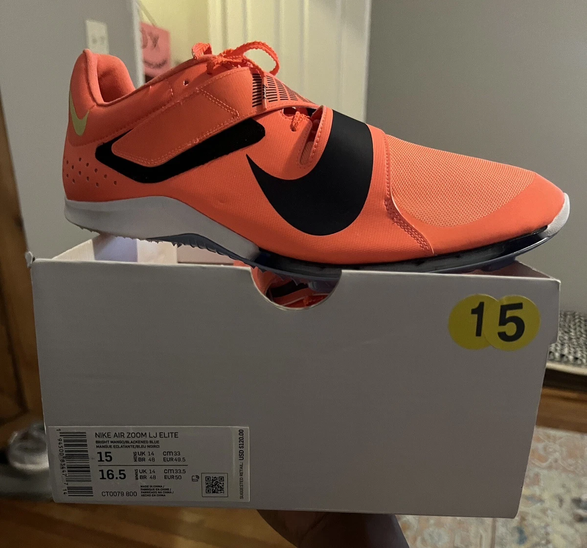 Nike Air Zoom Long Jump Elite Bright Mango Blackened Blue for Sale