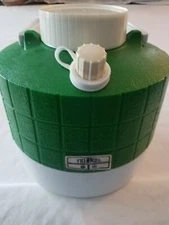 Vintage THERMOS Jug Cooler Green 1 Gallon Water Camping Drink POUR SPOUT