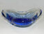 Miniaturansicht 6  - Murano Glasschale, Aschenbecher Luftblasennetz, Kristallglas, blau, 17,5x19,5 cm