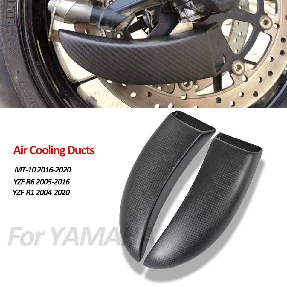 Conducto de aire de refrigeración de freno de fibra de carbono para Yamaha MT-10 2016-2020 YZF R6 2005-2016 Foto 2 de 4