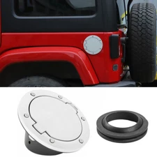 White Fuel Filler Door Cover Gas Tank Cap Trim for Jeep Wrangler JK JKU 2007-17
