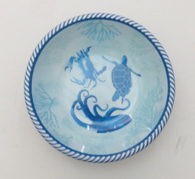 TOMMY BAHAMA CRAB TURTLE BOWL SOUP SALAD SEA LIFE MELAMINE BREAK PROOF