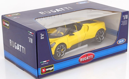 1:18 Bburago Bugatti W16 Mistral Roadster 2023 giallo/nero - Foto 3 di 5