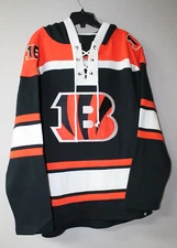 New NFL Cincinnati Bengals old time jersey style mid weight cotton hoodie men M