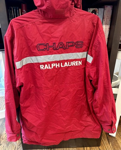 Vintage CHAPS Ralph Lauren 1996 Spellout Windbreaker Jacket in Red Men’s Sz S - Picture 5 of 7