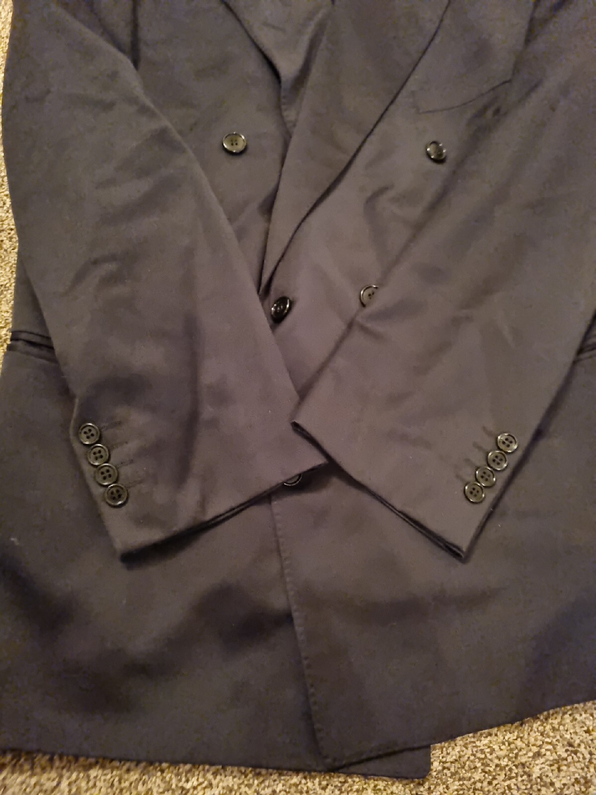 Blazer giacca uomo Yves Saint Laurent YSL lana navy taglia 54R